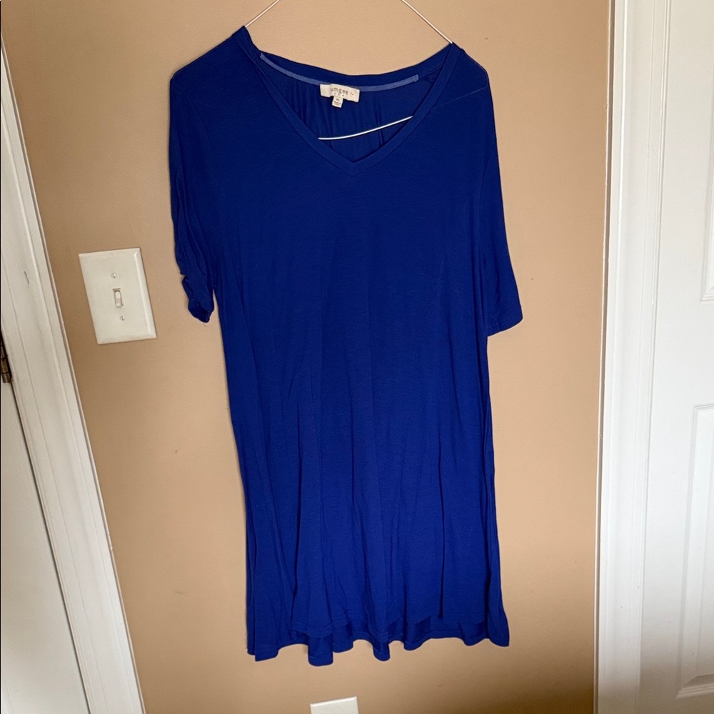 Umgee Royal Blue V-Neck Mini Dress